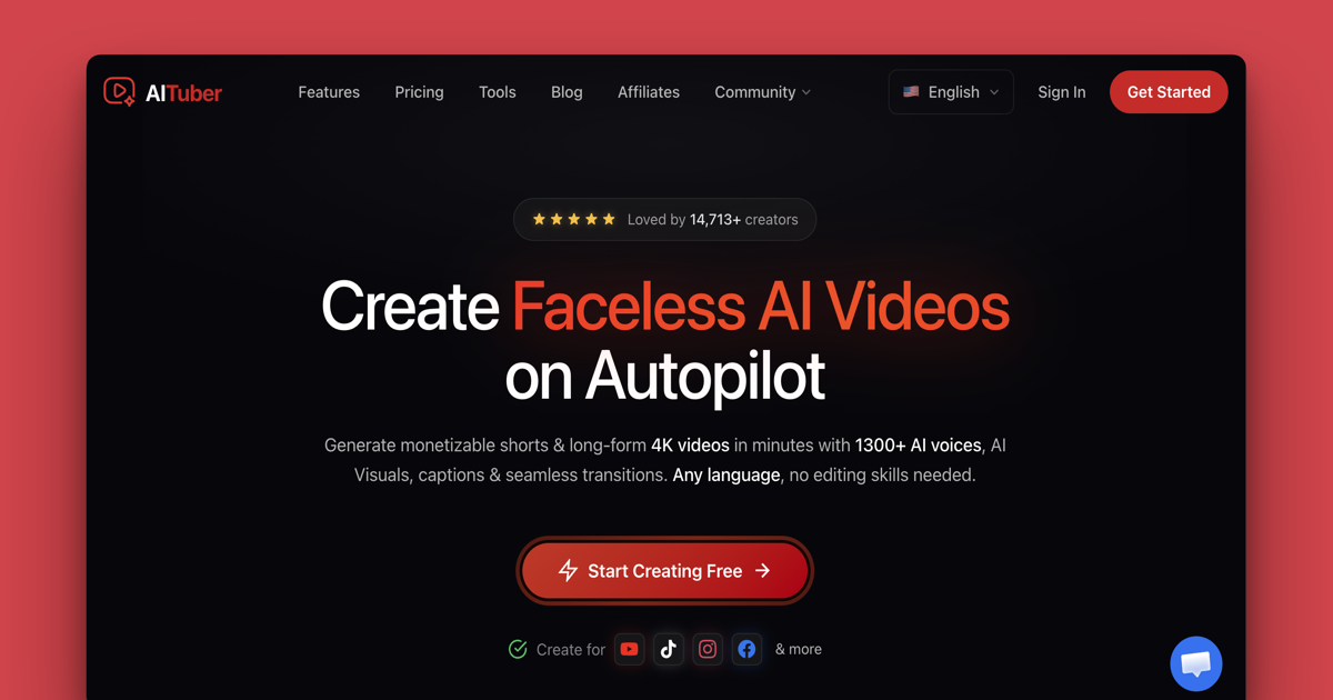 AITuber AI video generator for faceless videos